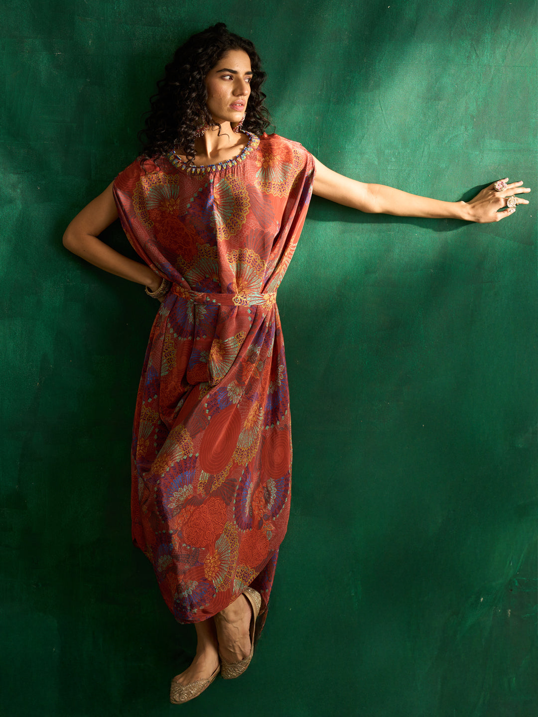 Nagma Kaftan Dress- Brown