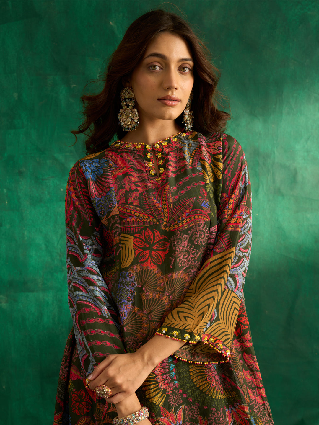 Ruhani Kurta Set- Green