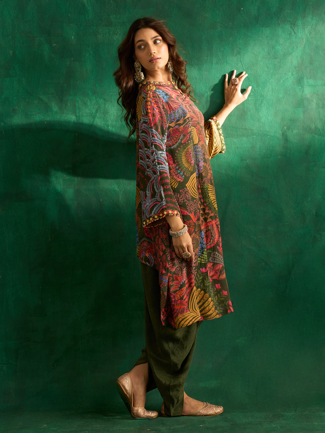 Ruhani Kurta Set- Green