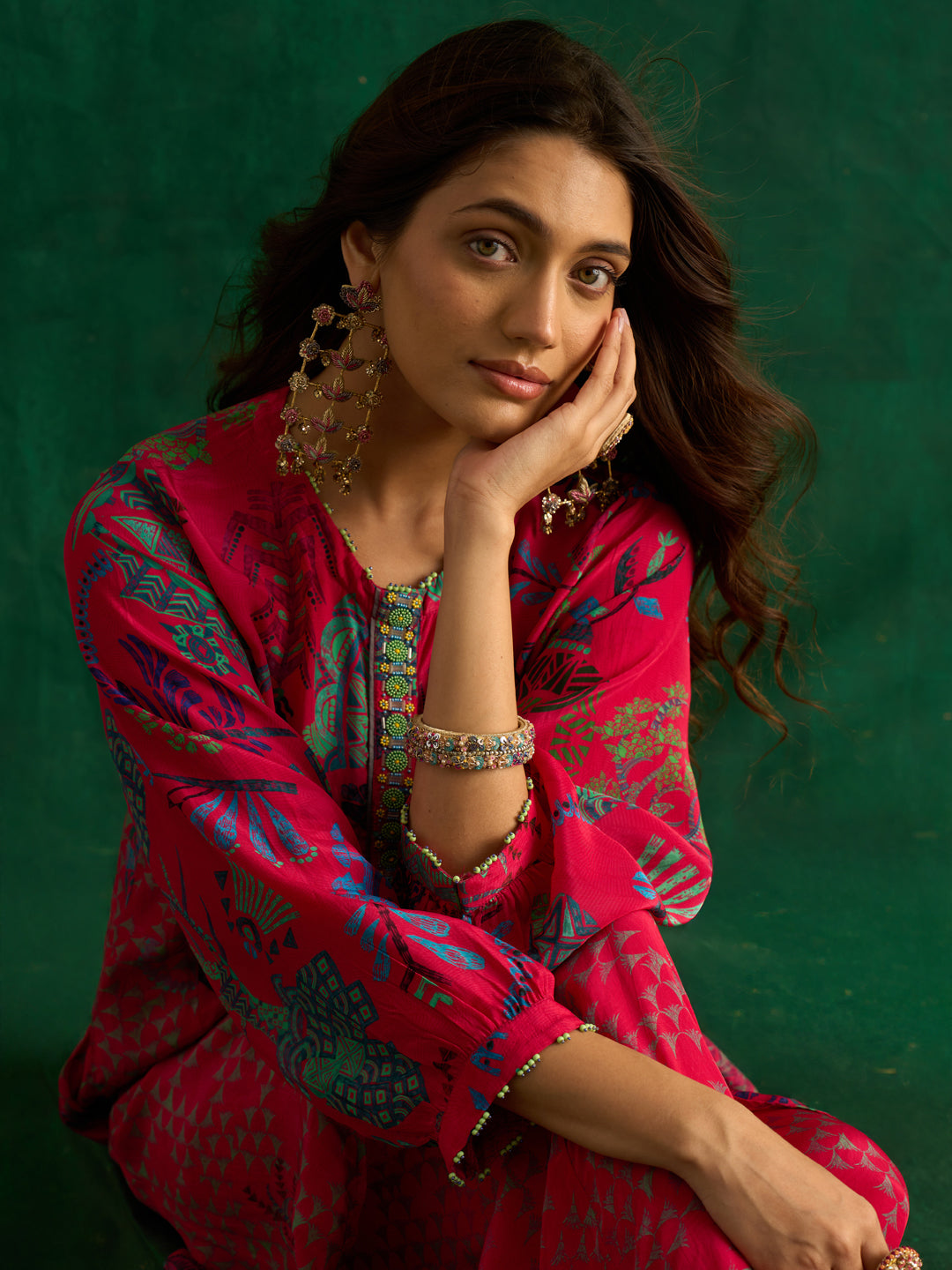 Rukhsat Kurta Set- Pink