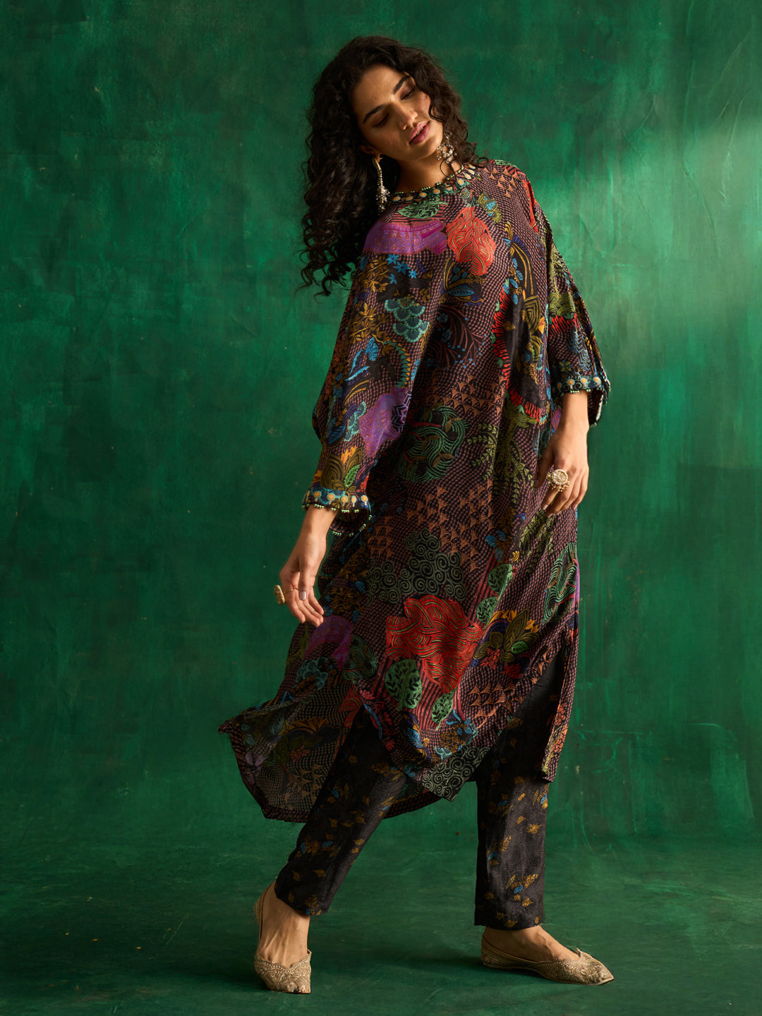 Kalini Kurta Set- Black