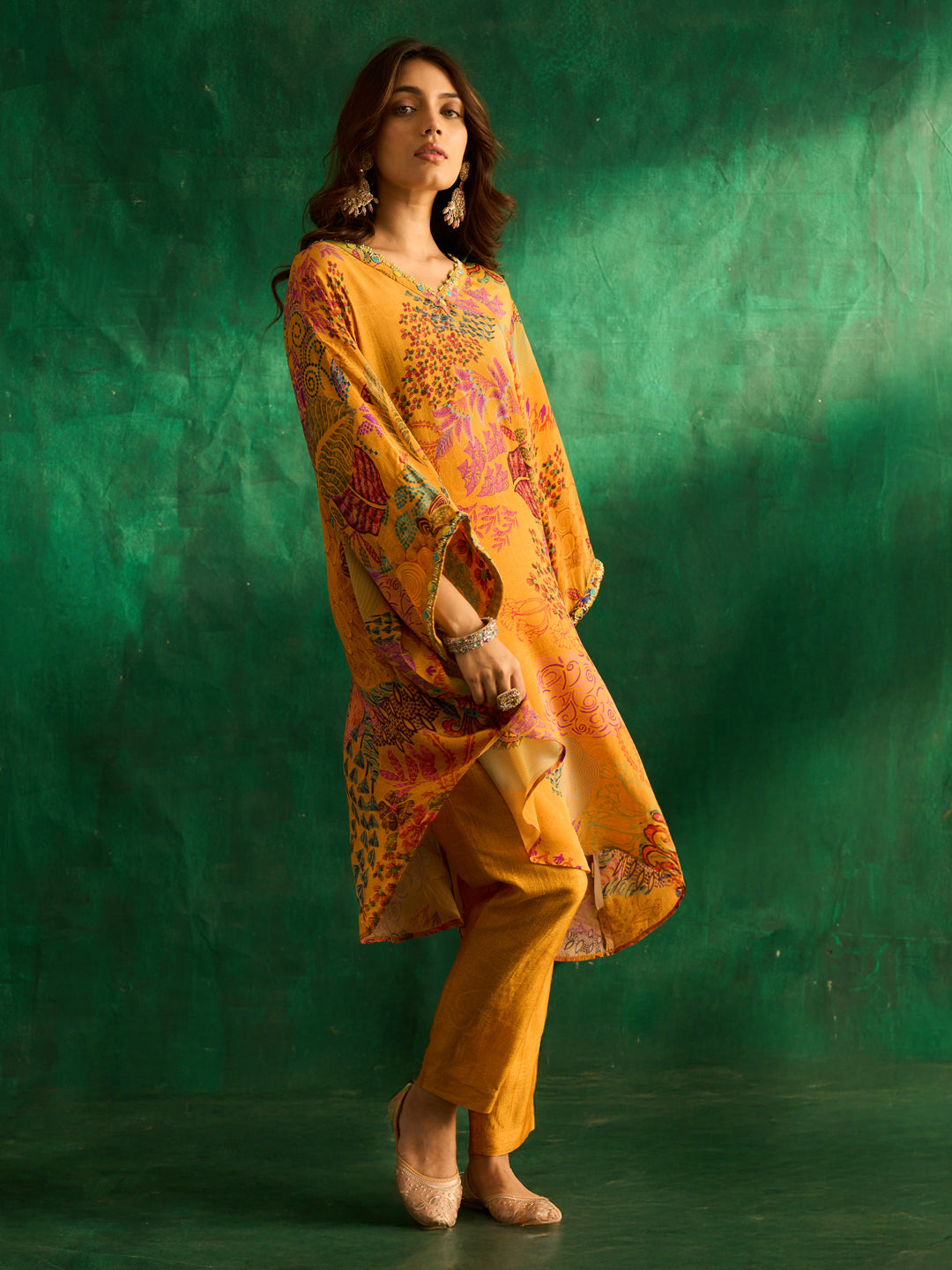 Noorani Kurta Set With Dupatta- Yellow
