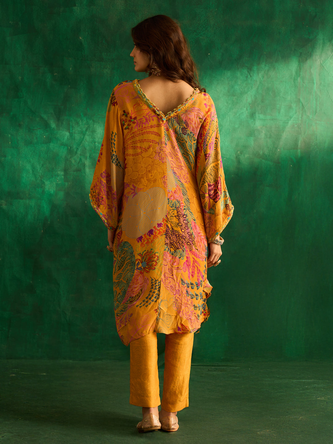 Noorani Kurta Set With Dupatta- Yellow