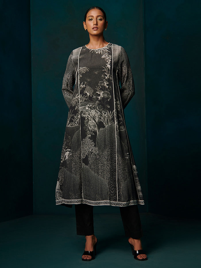 Zine Kurta and Palazzo Set - Black