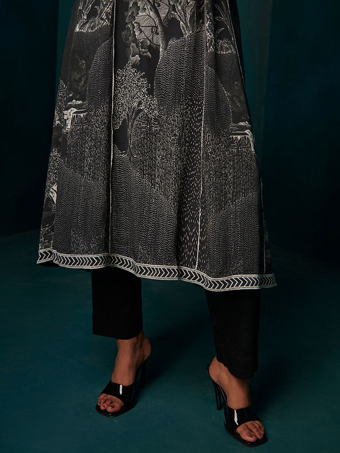 Zine Kurta and Palazzo Set - Black