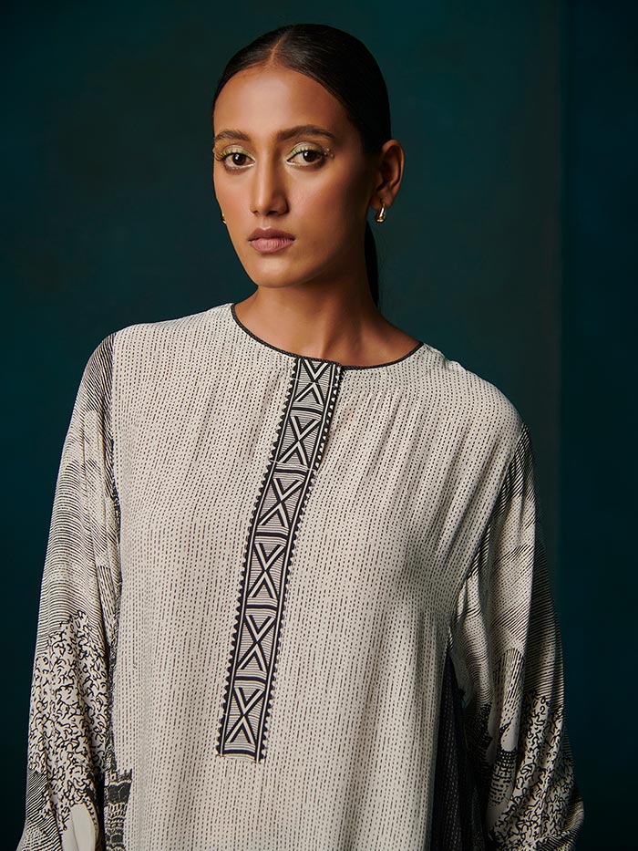 Stipple Kurta - Off White