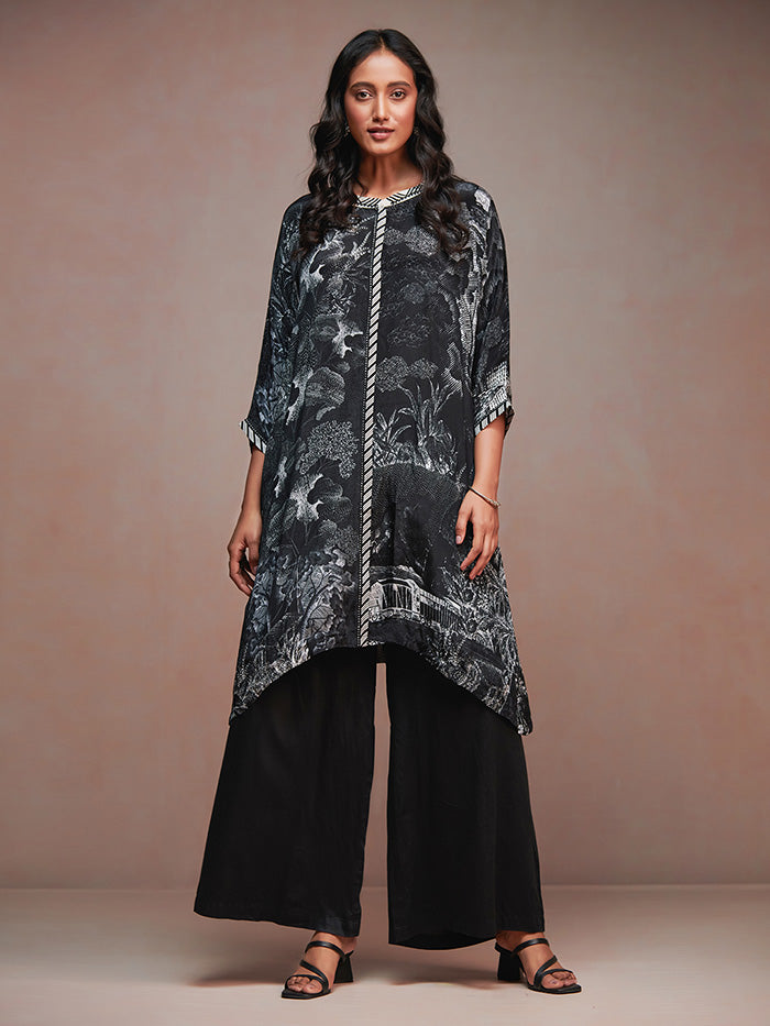 Seal Kurta and Palazzo Set - Black