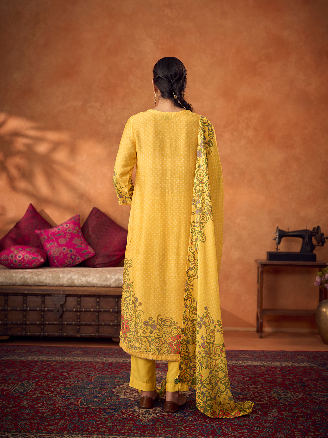 Ehsaas Unstitched Kurta Set - Yellow