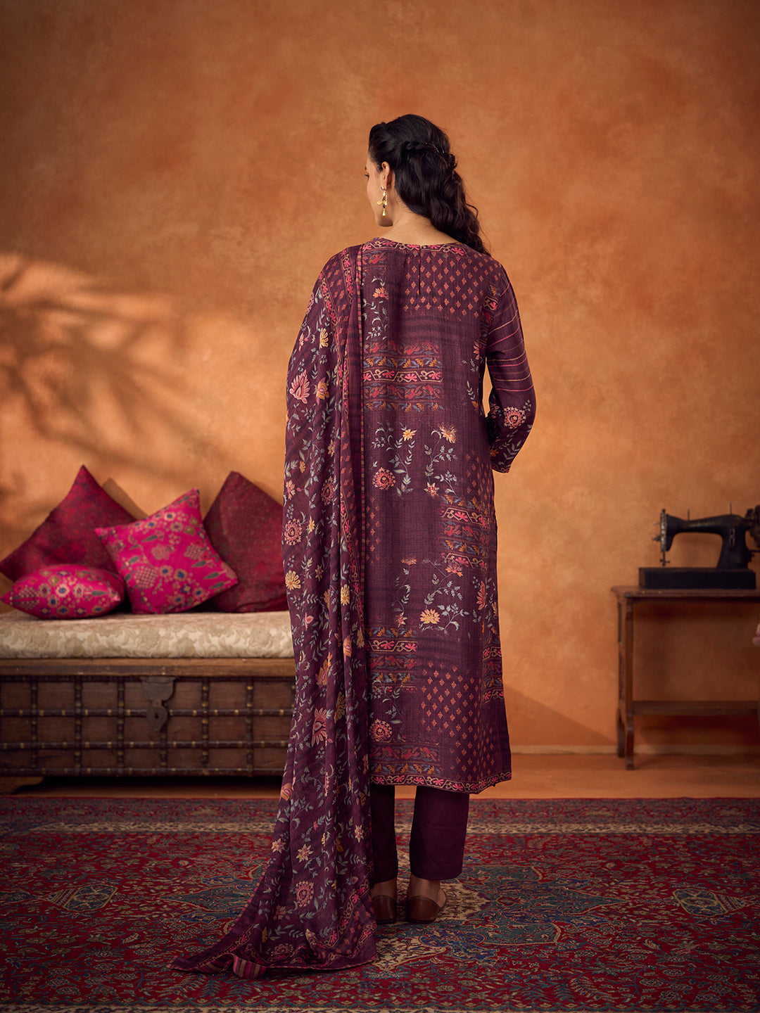 Silsila Unstitched Kurta Set - Purple