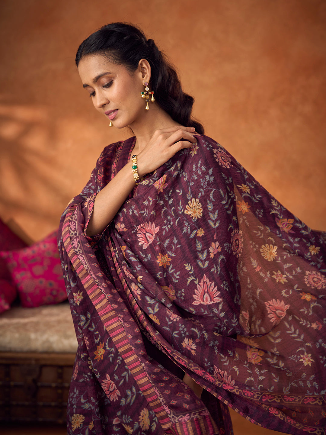 Silsila Unstitched Kurta Set - Purple