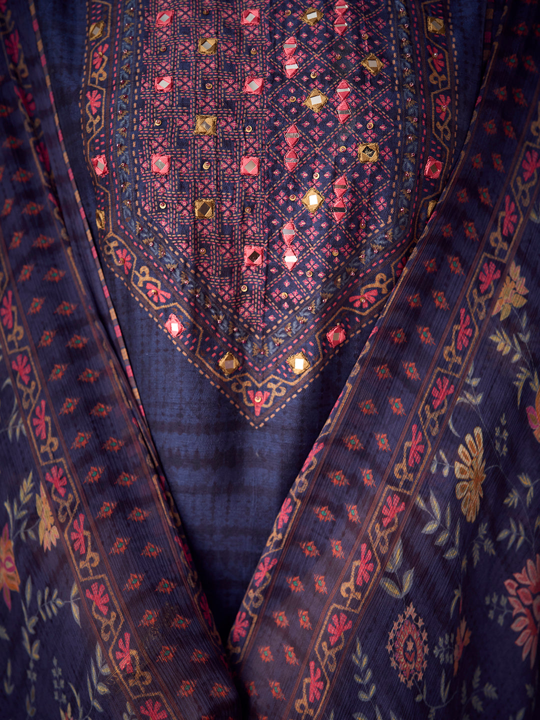 Neer Unstitched Kurta Set - Blue