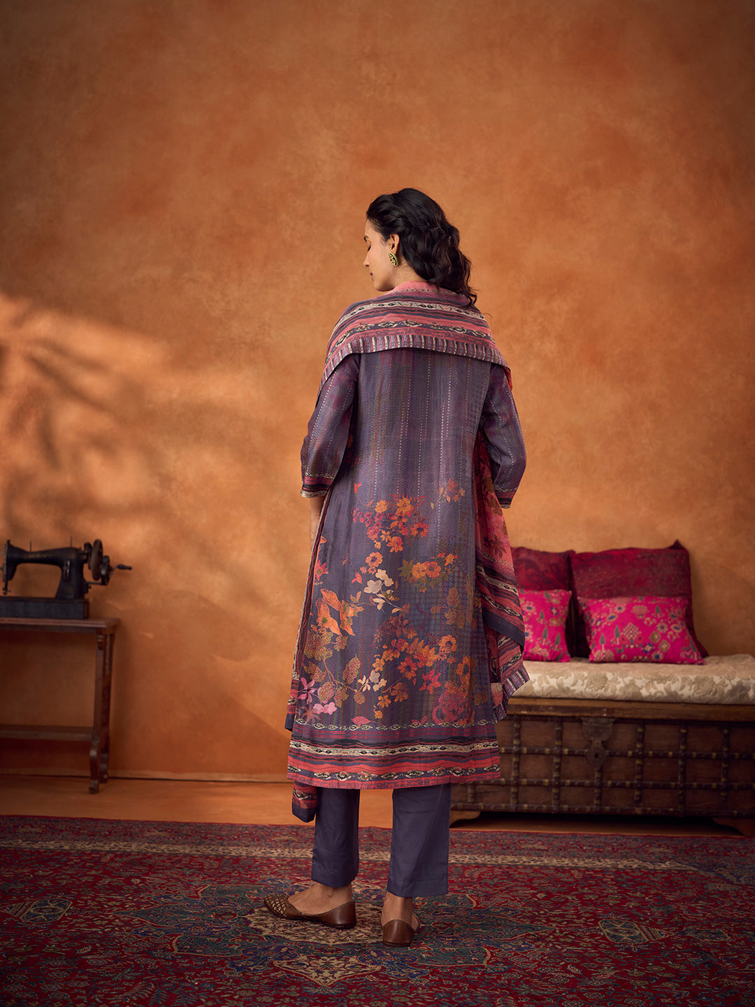 Zarbaft Unstitched Kurta Set - Blue