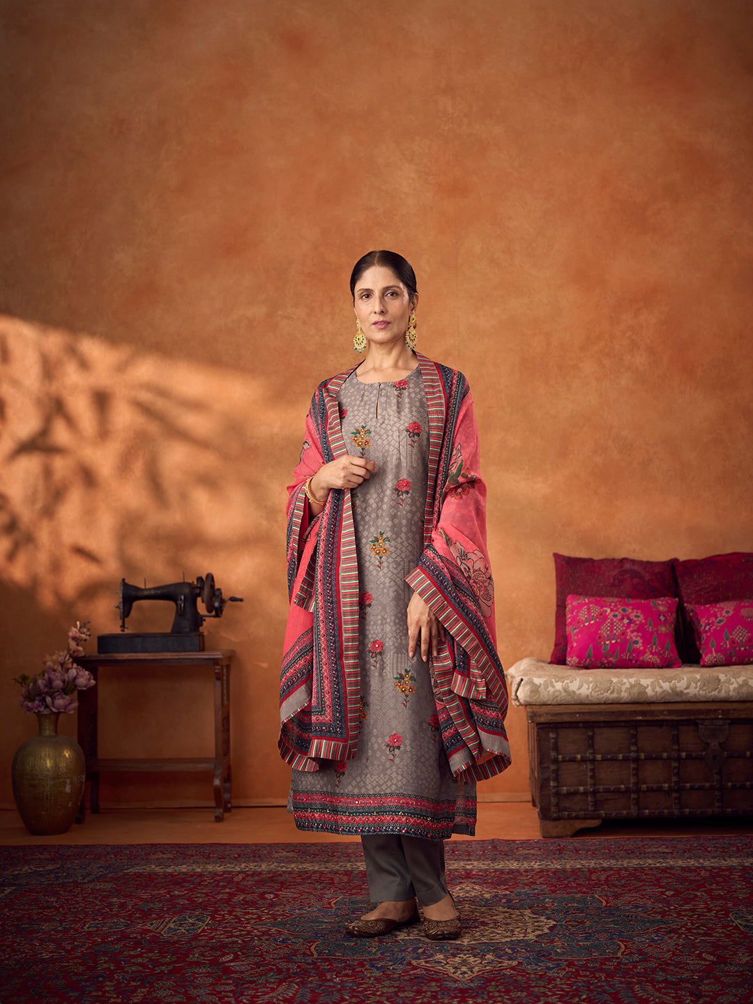 Baana Unstitched Kurta Set - Grey