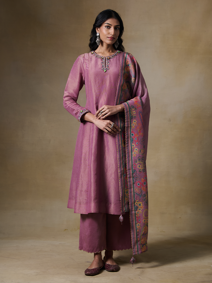 Farima Kurta Set - Pink