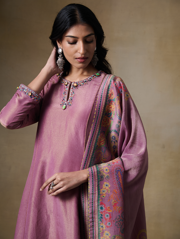 Farima Kurta Set - Pink