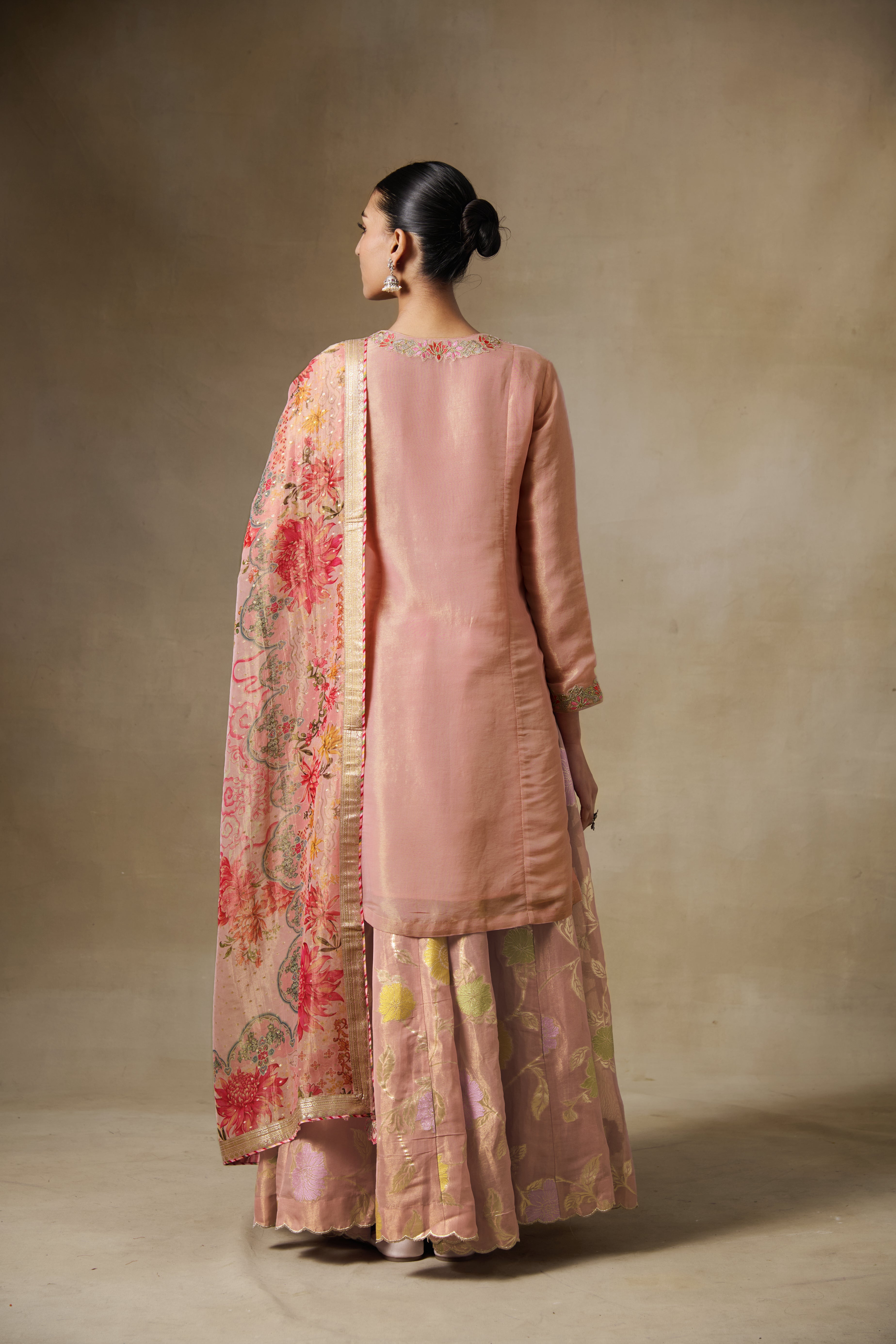 Irja Sharara set with Dupatta - Pink