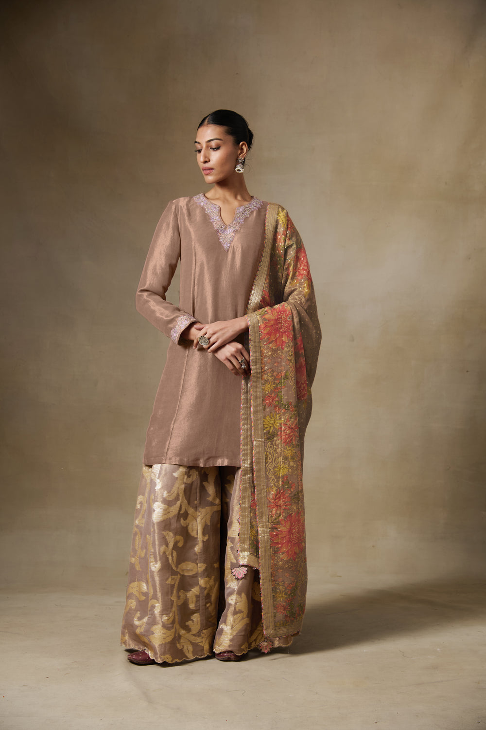 Sira Supima Cotton Yellow Kurta With Aelira Dhoti Pant