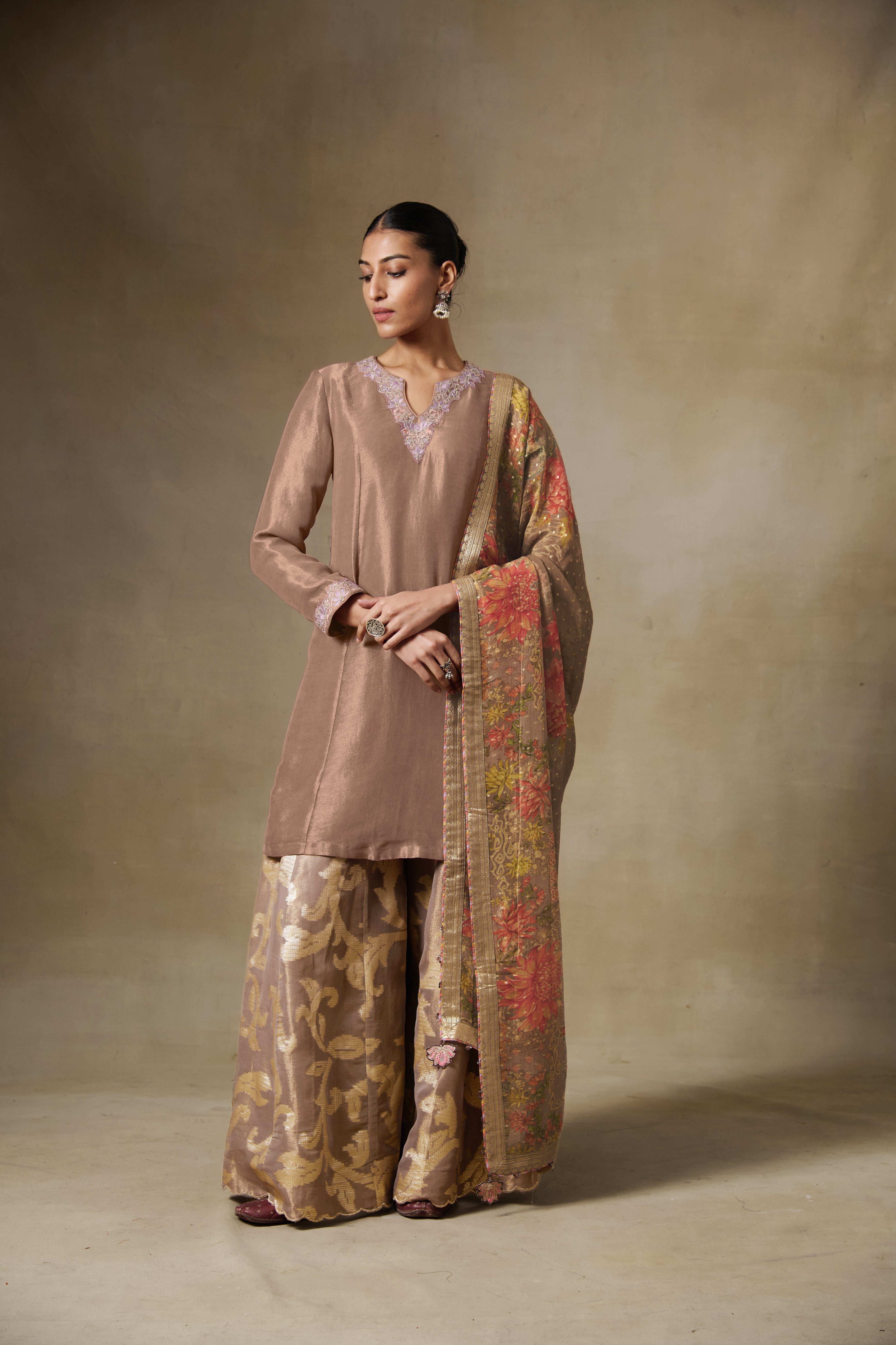 Irja Sharara set with Dupatta - Grey