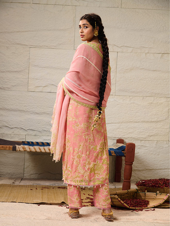 Shama Kurta Set with Dupatta - Pink