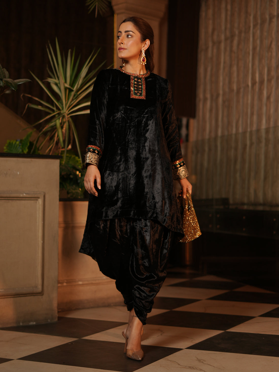 Saaya Kurta Set - Black