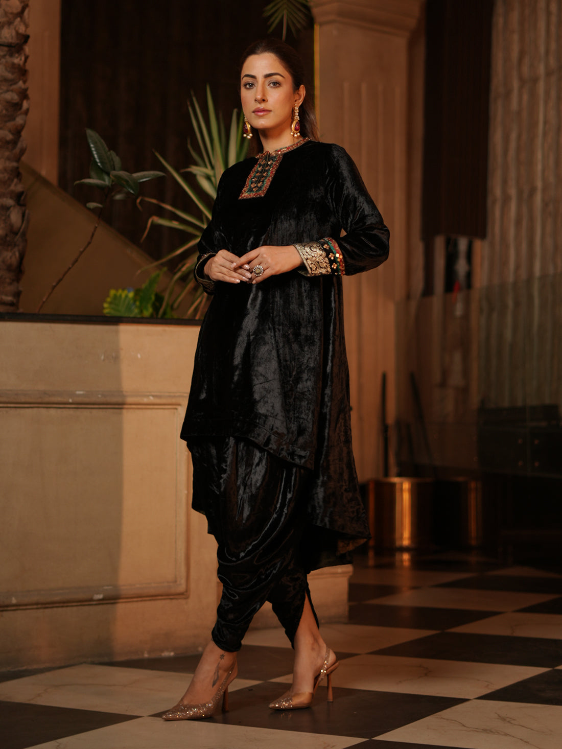 Saaya Kurta Set - Black