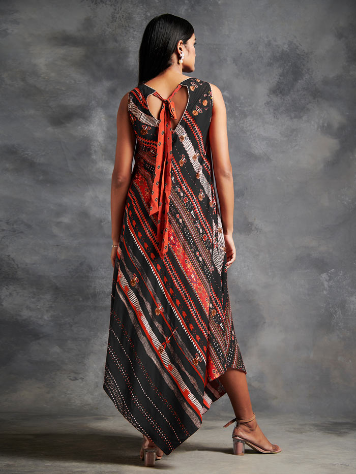 Shanao Black Asymmetric Dress
