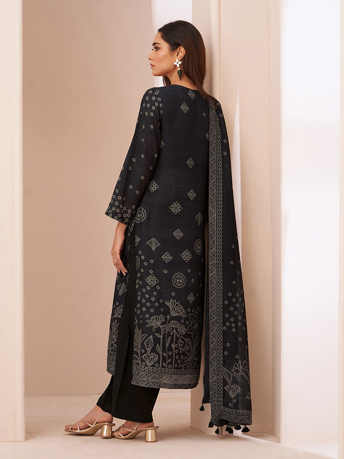 Malika Unstitched Kurta Set - Black