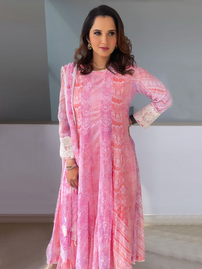 Peony Pink Kurta Set with Dupatta
