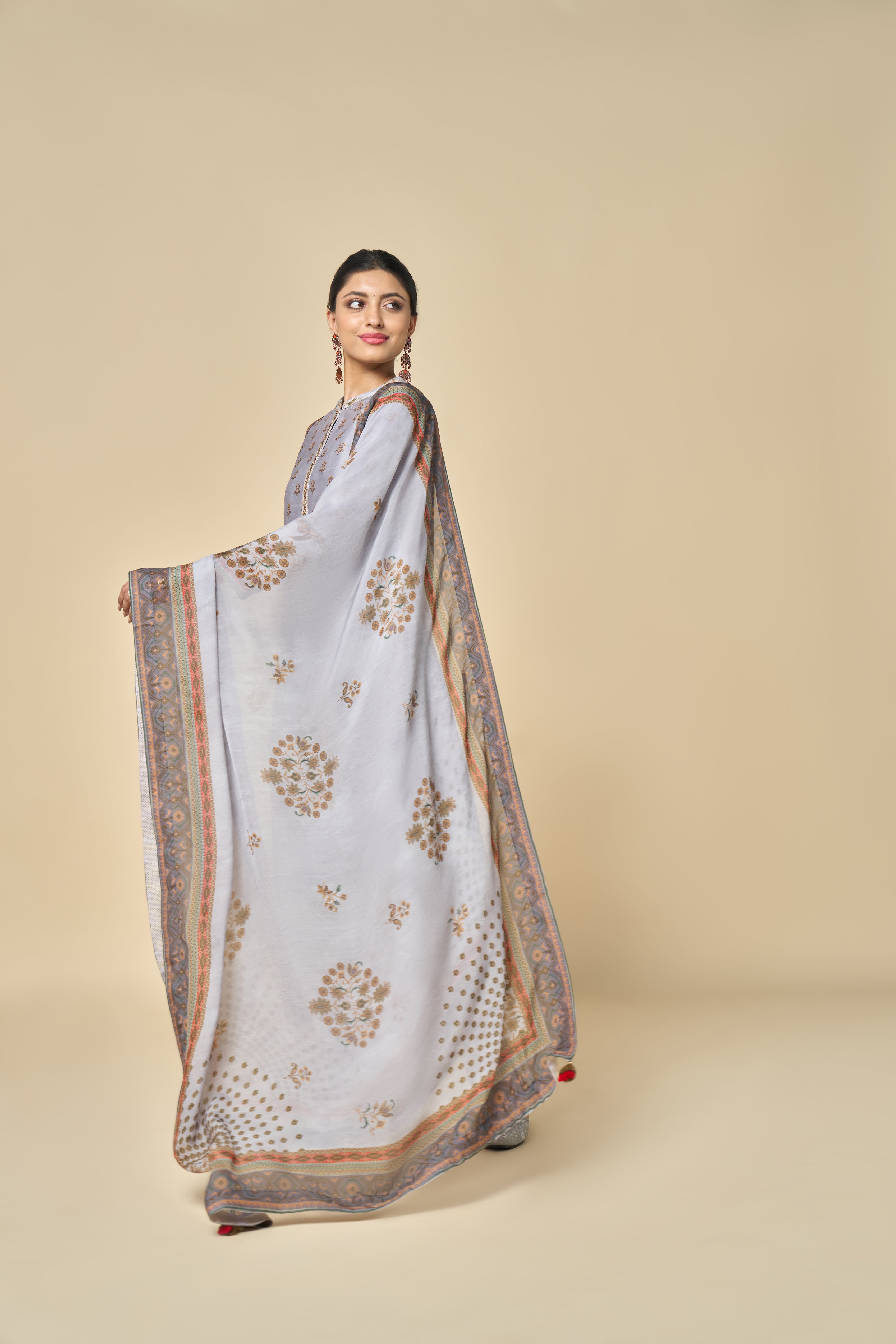 Chandni Unstitched Kurta Set - Grey