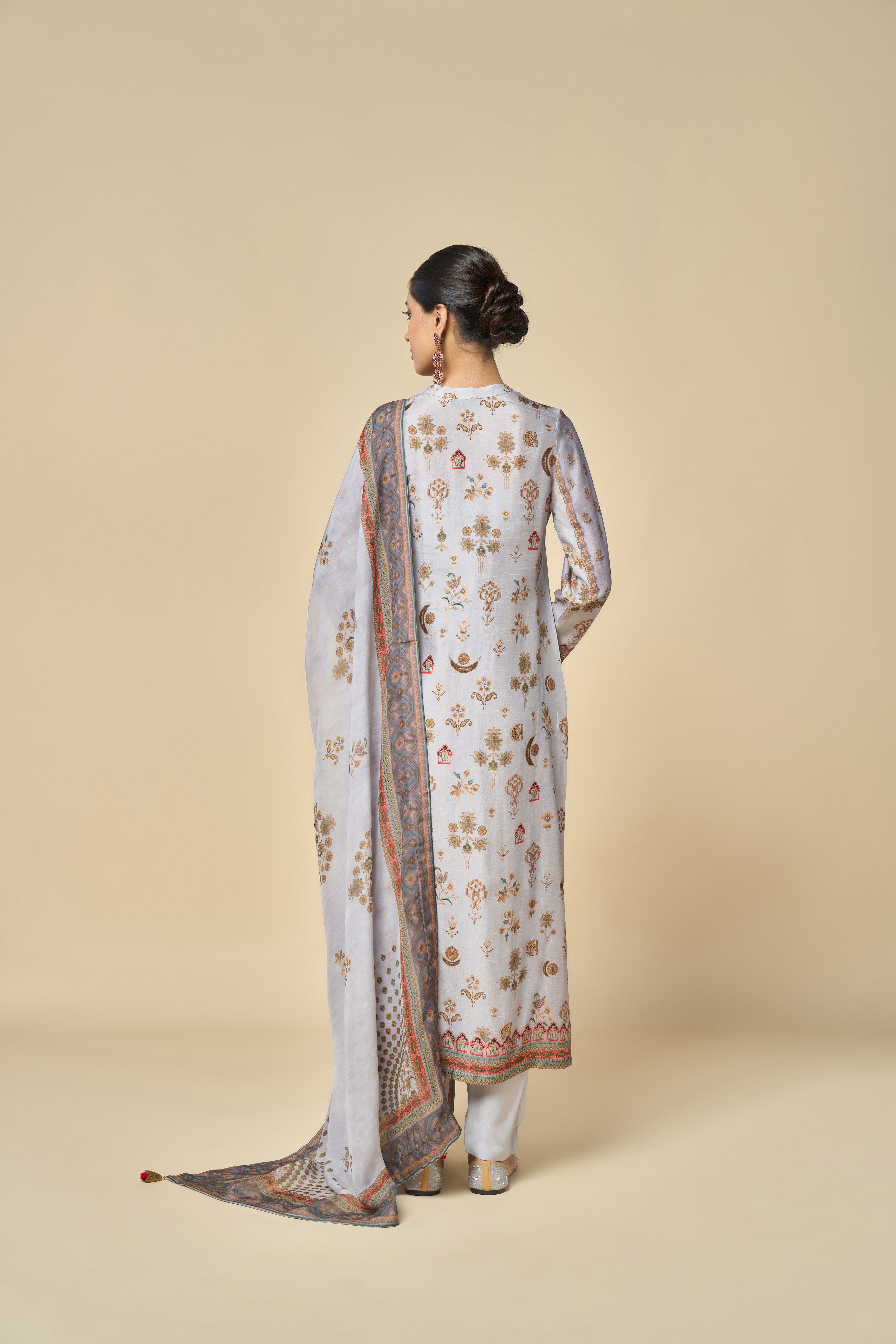 Chandni Unstitched Kurta Set - Grey