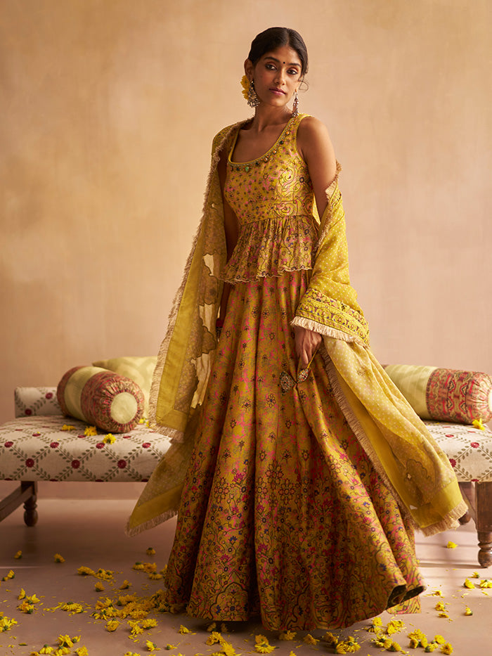 Nida Lehenga Set - Yellow