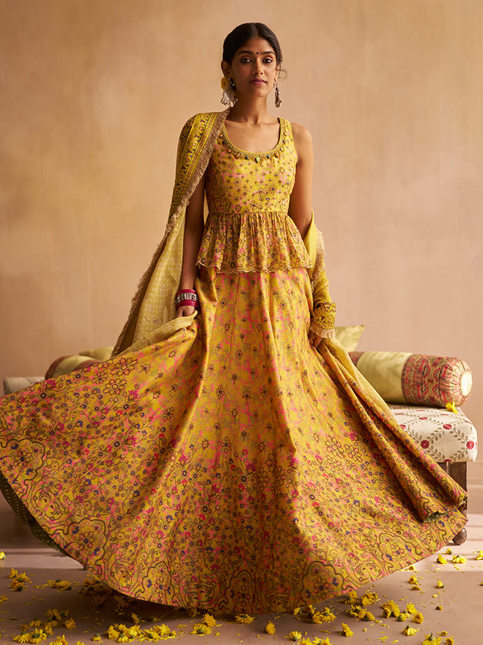 Nida Lehenga Set - Yellow