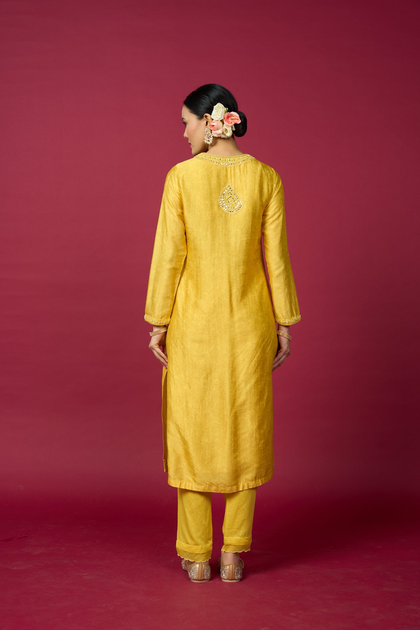 Negin Kurta Set with Dupatta - Yellow