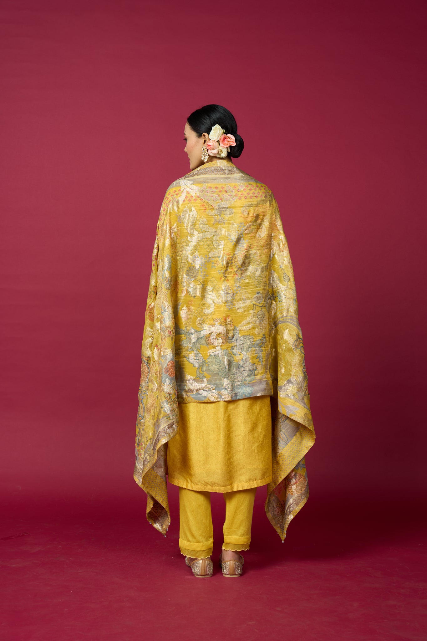 Negin Kurta Set with Dupatta - Yellow