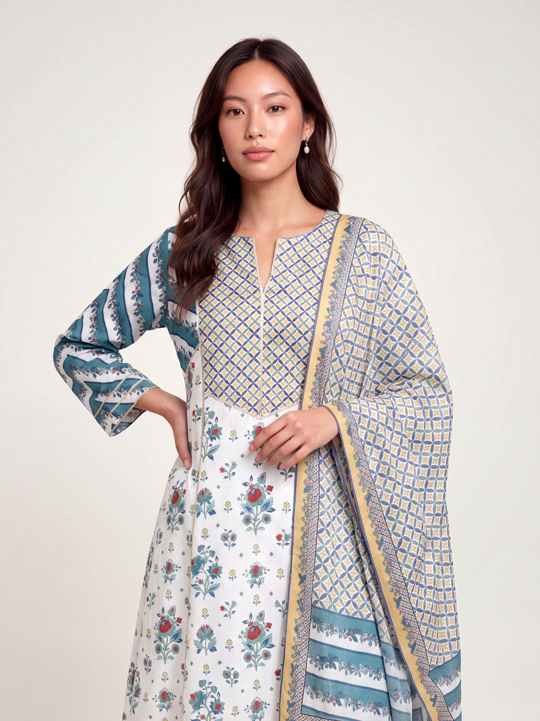 Kashi kurta set -Blue