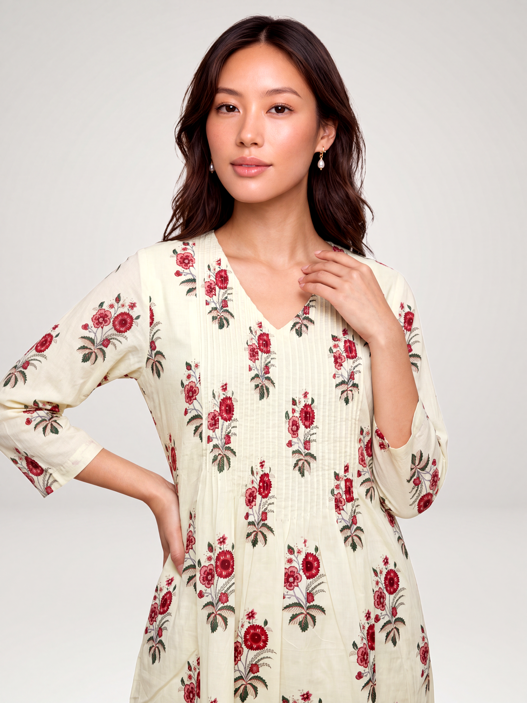Indri kurta set - Cream
