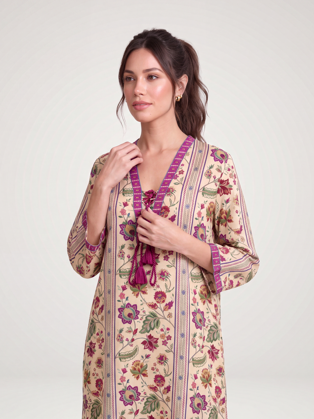 Toran Kaftan Dress - Chiku