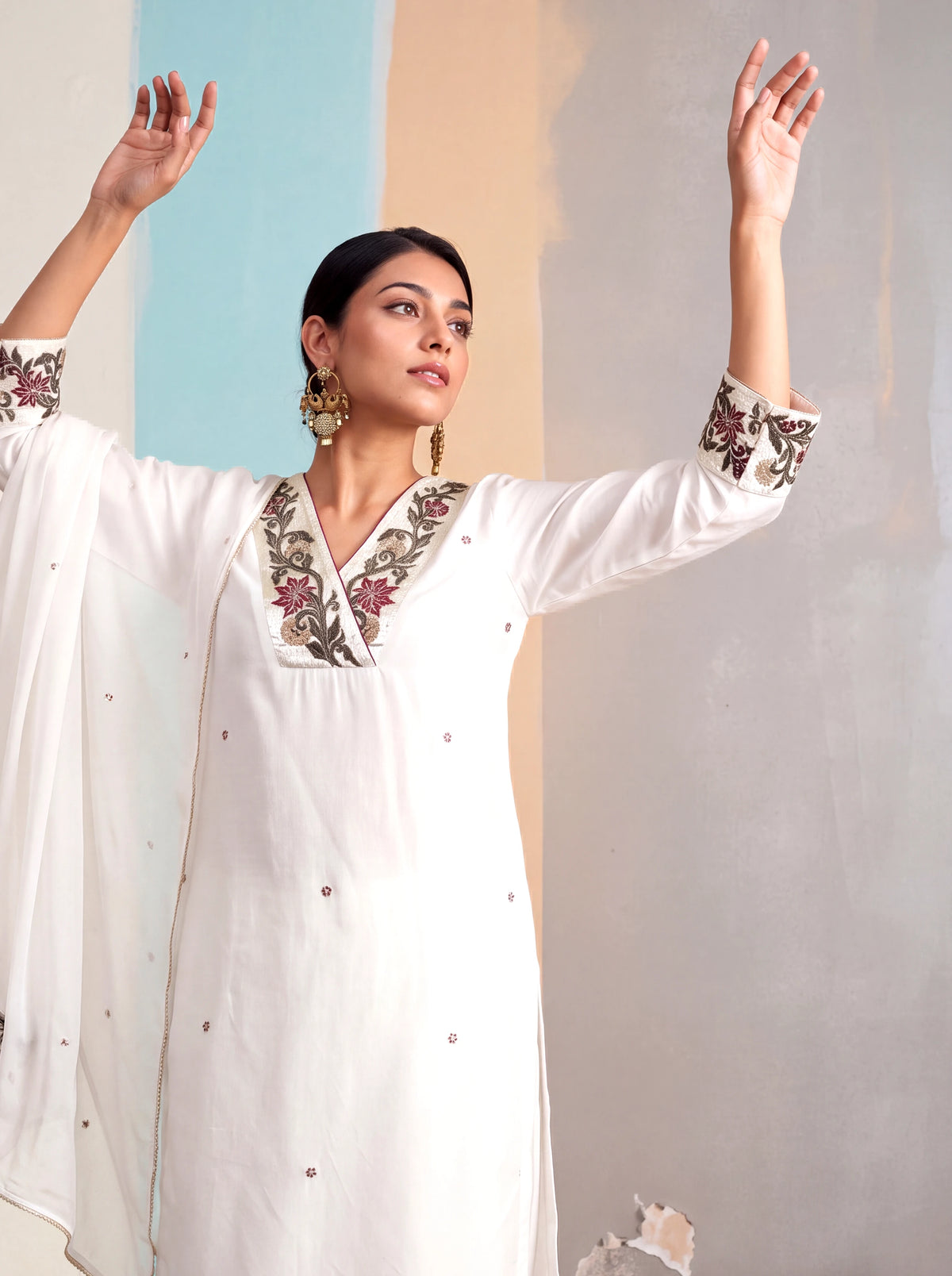 Veya Kalamkari-inspired kurta set-Ivory