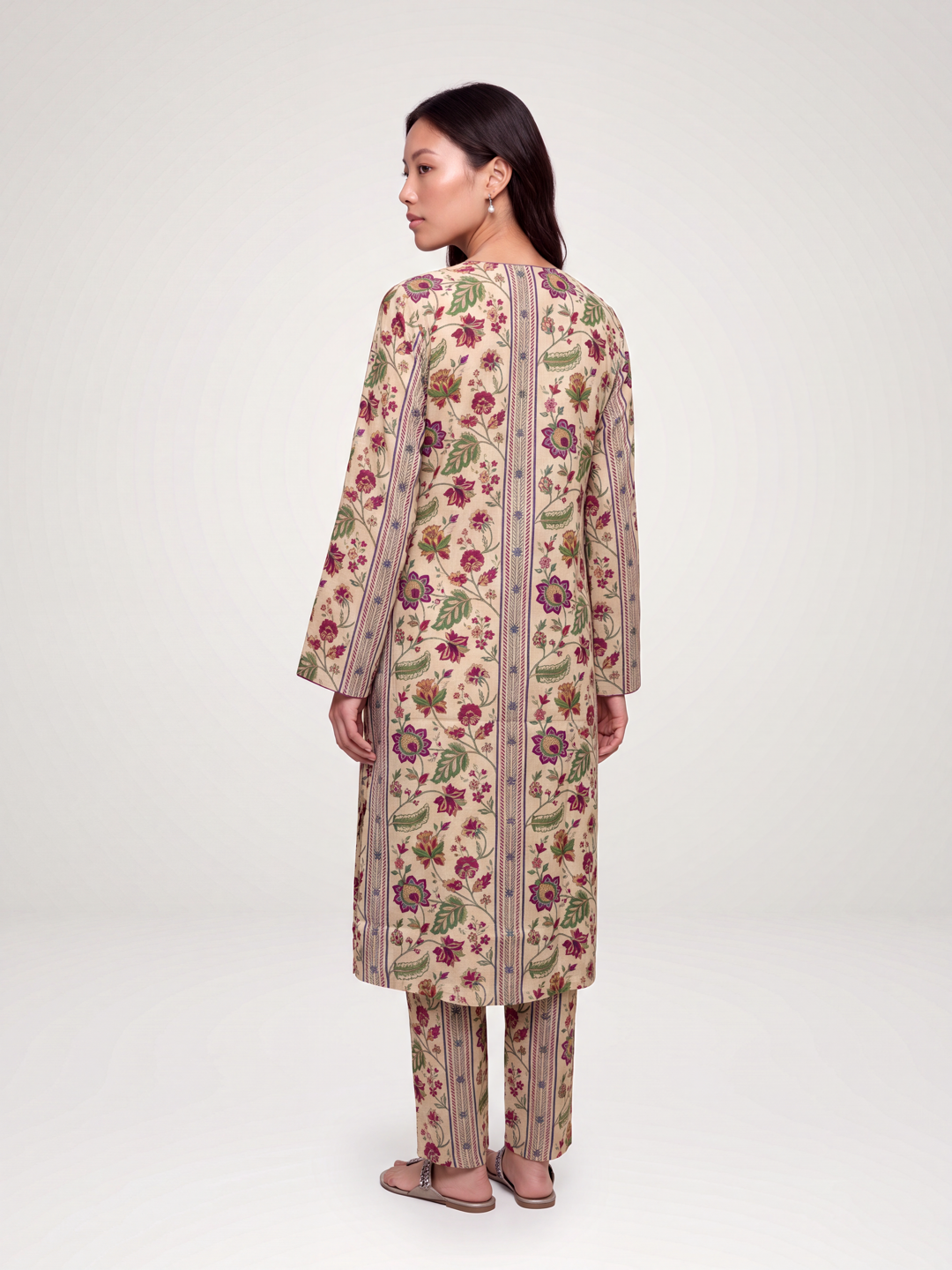Gulmohar Kurta Set - Beige