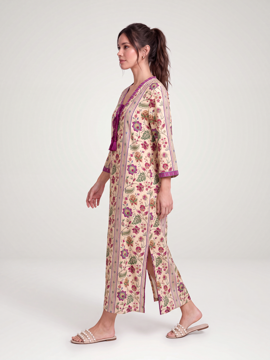 Toran Kaftan Dress - Chiku