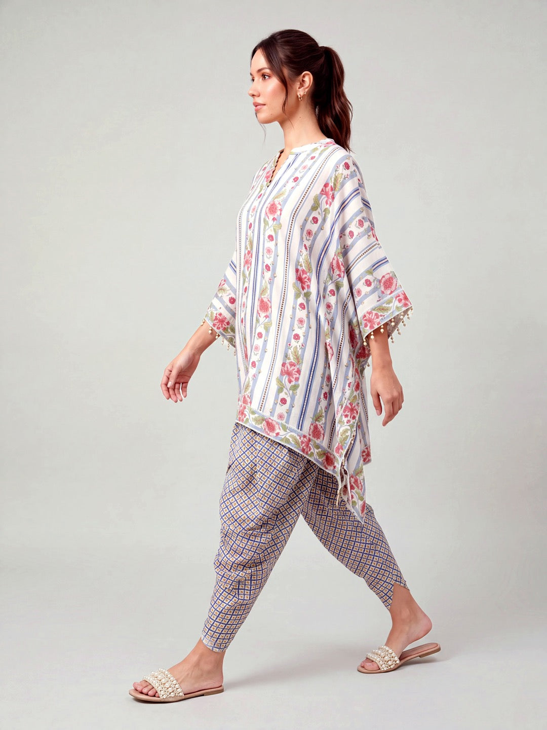 Bahaar Kaftan set - Blue