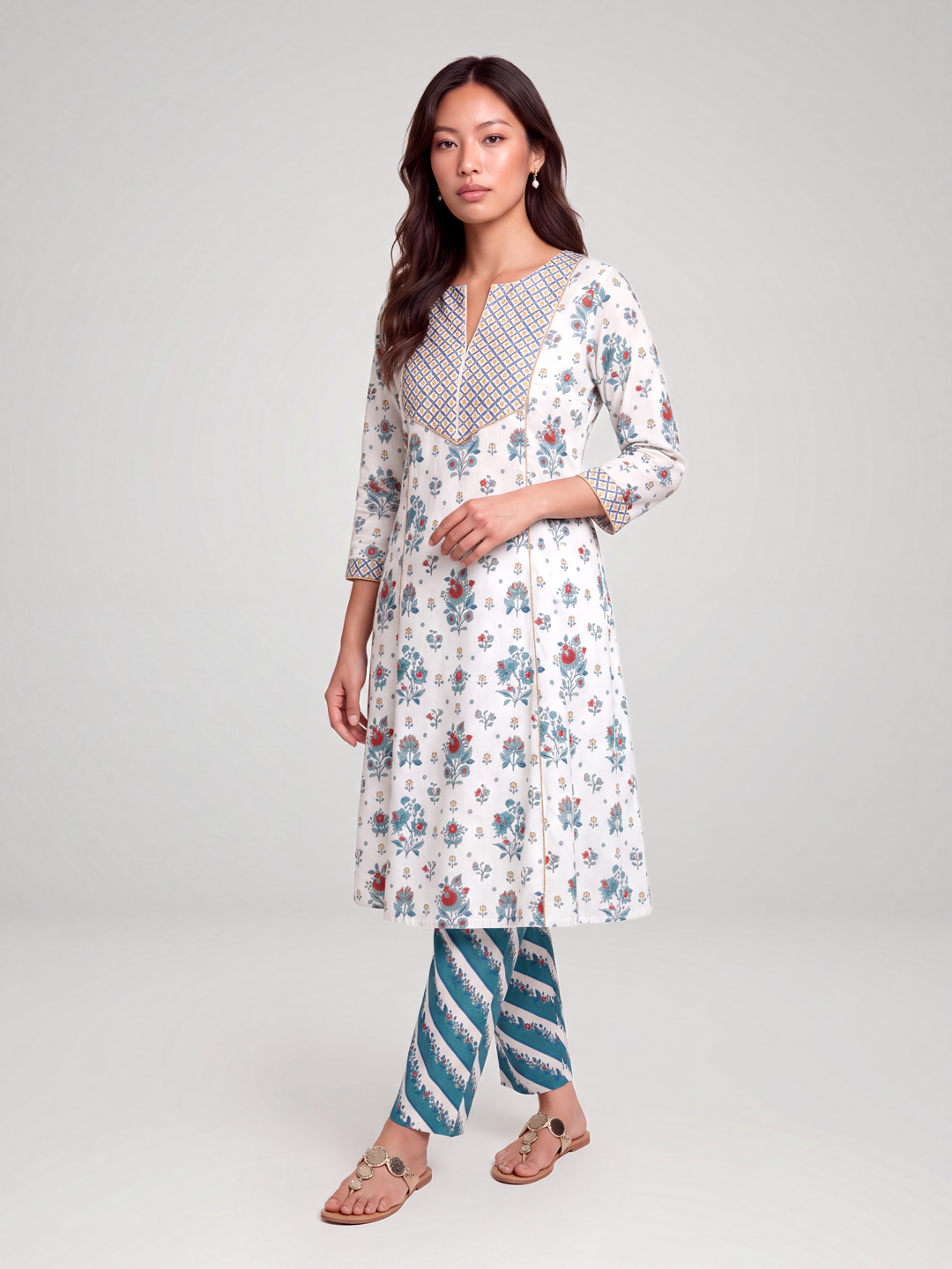 Kashi kurta set -Blue