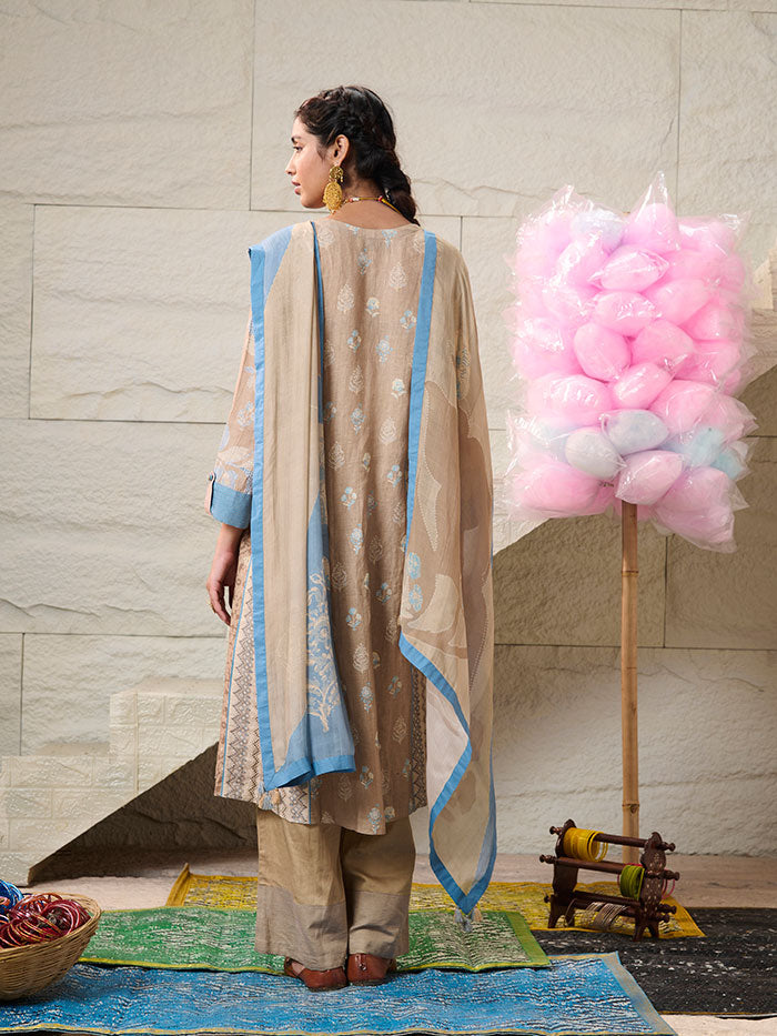 Baani Kurta Set with Dupatta - Beige
