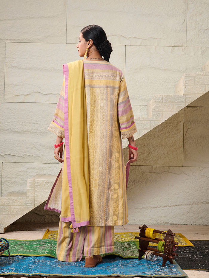 Jyot Kurta Set with Dupatta - Yellow