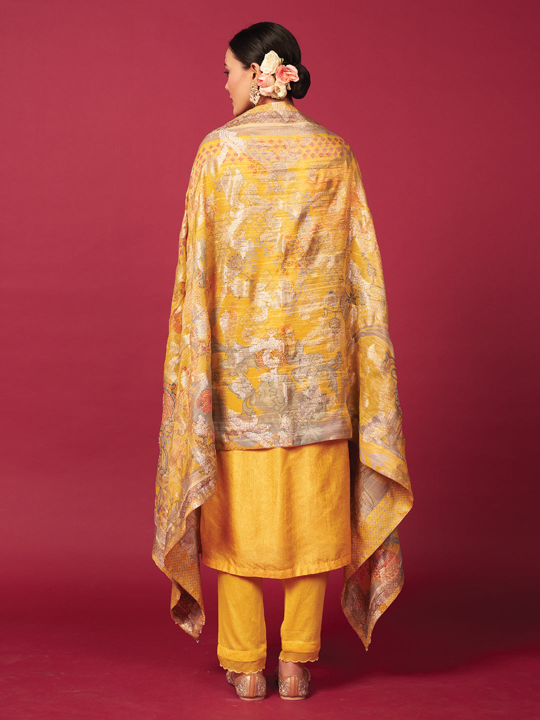 Negin Kurta Set with Dupatta - Yellow