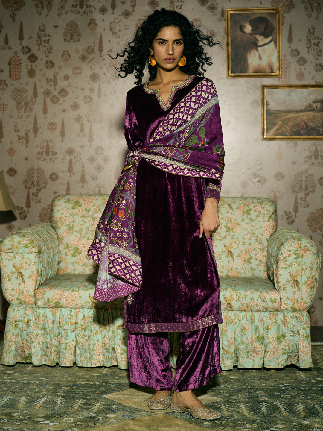Nuriyat Kurta Set - Violet