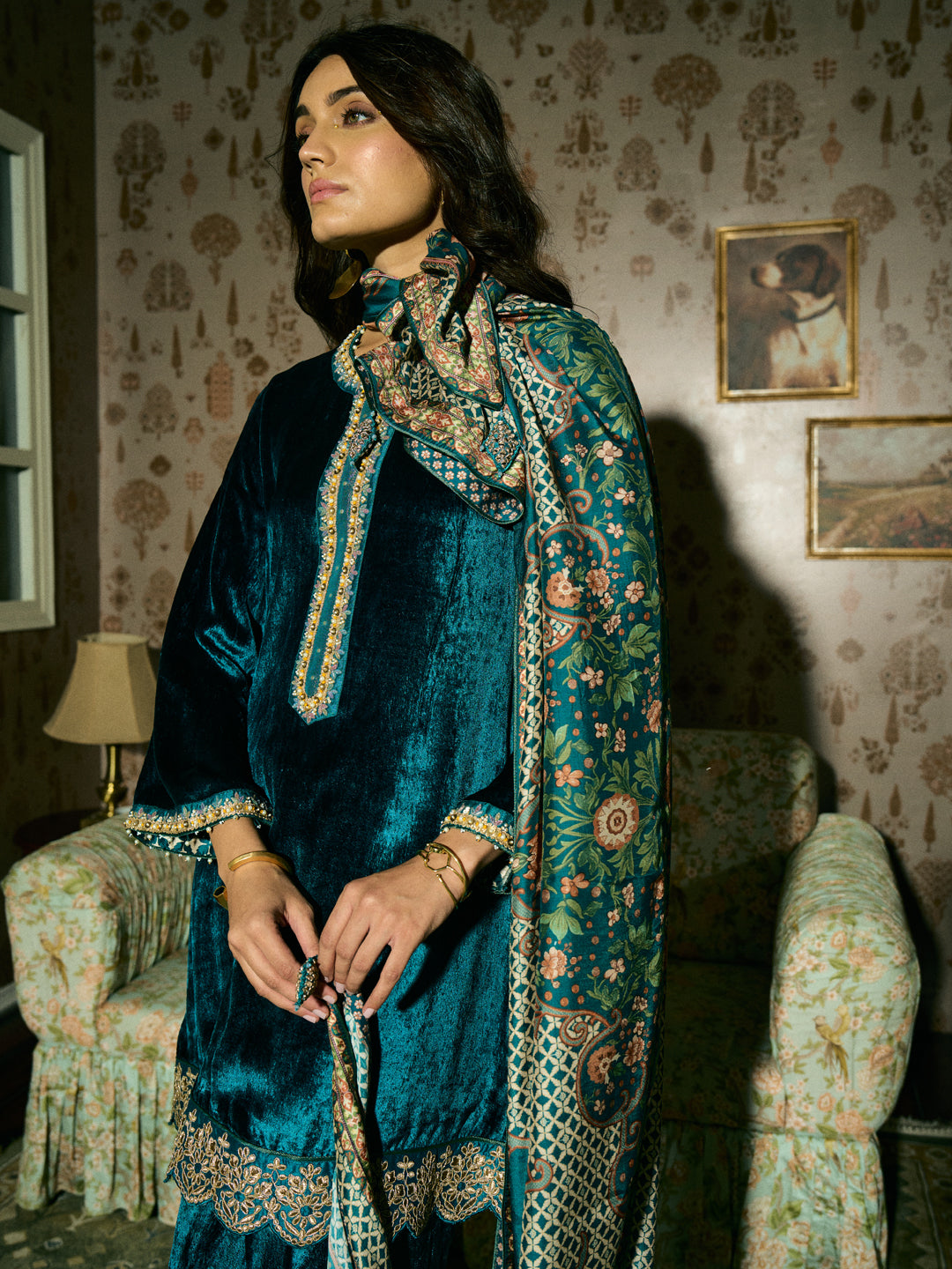 Afreen Kurta Set - Teal
