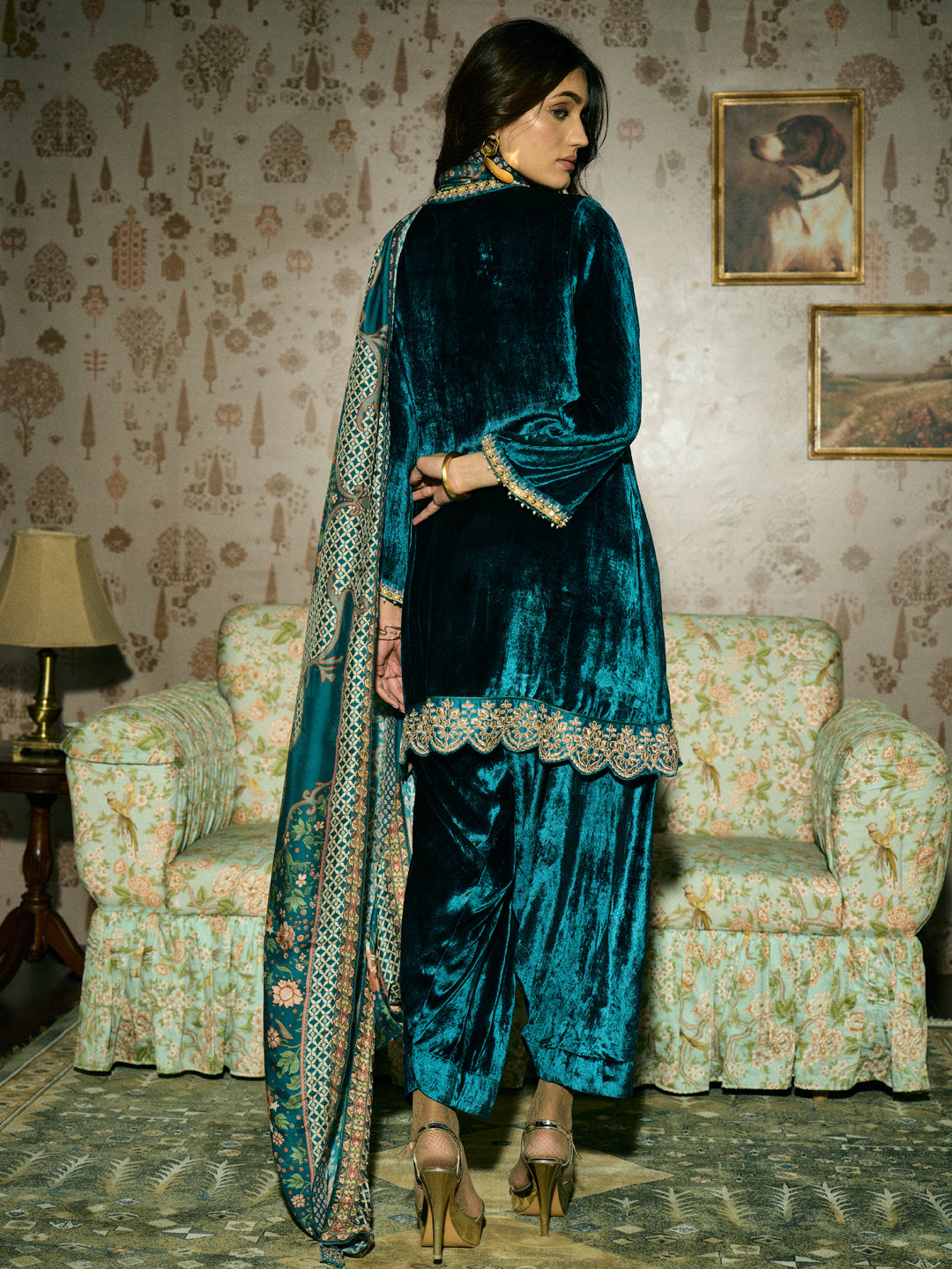 Afreen Kurta Set - Teal