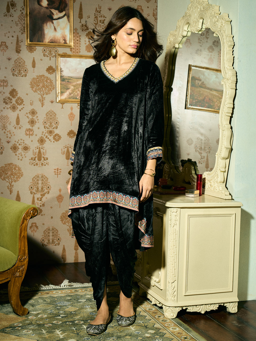 Farheen Kurta Set - Black