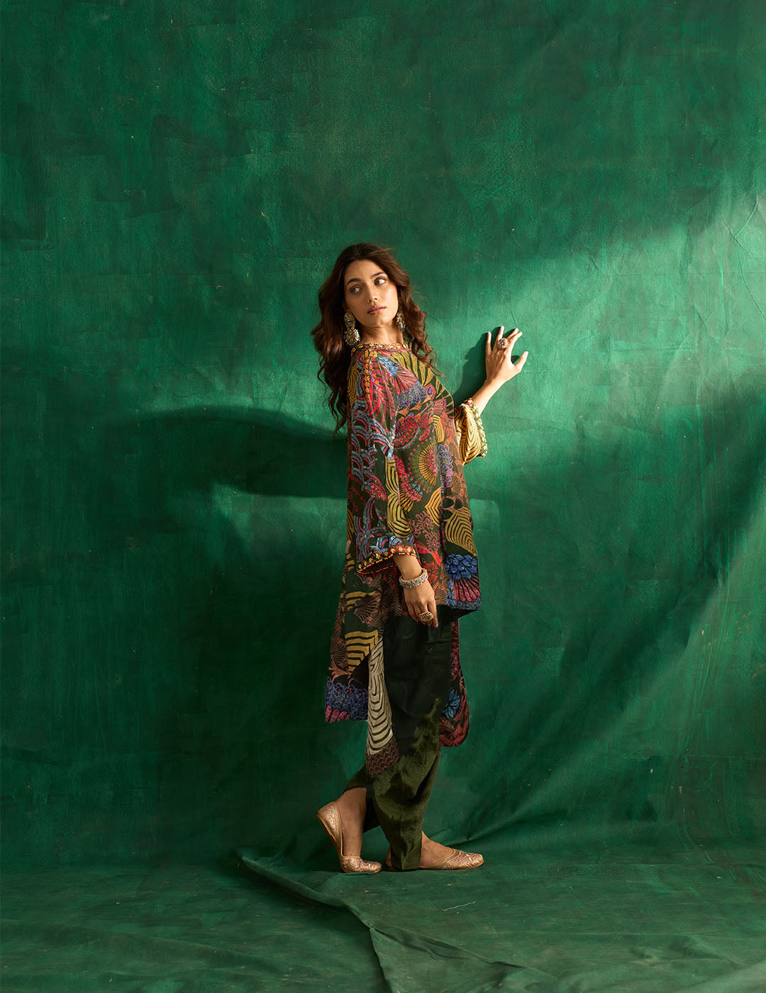 Ruhani Kurta Set- Green